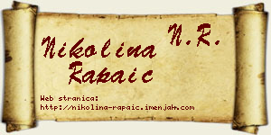 Nikolina Rapaić vizit kartica